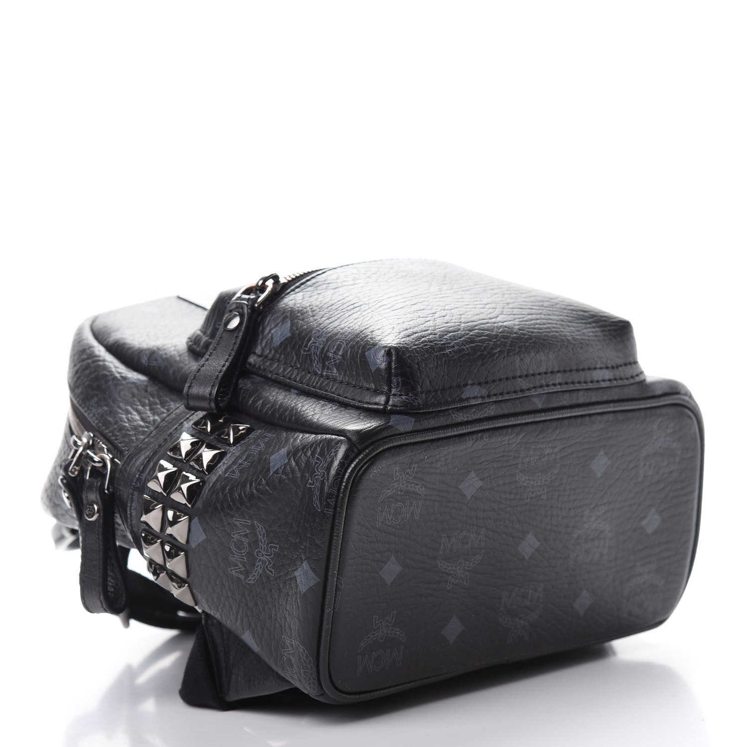 MCM Visetos Side Stud Mini Stark Backpack Black 3 of 9