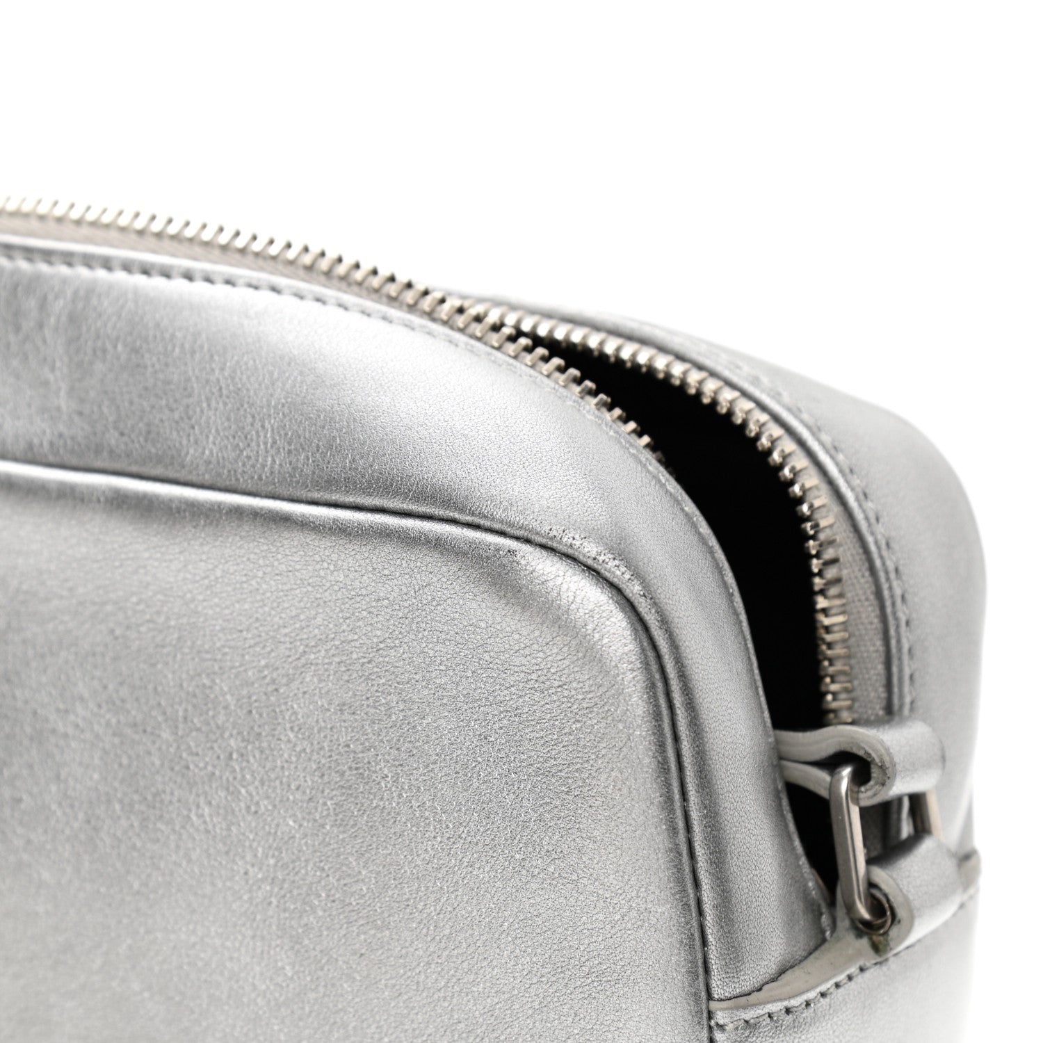 Saint Laurent Metallic Calfskin Monogram Small Lou Camera Bag Silver 13 of 14