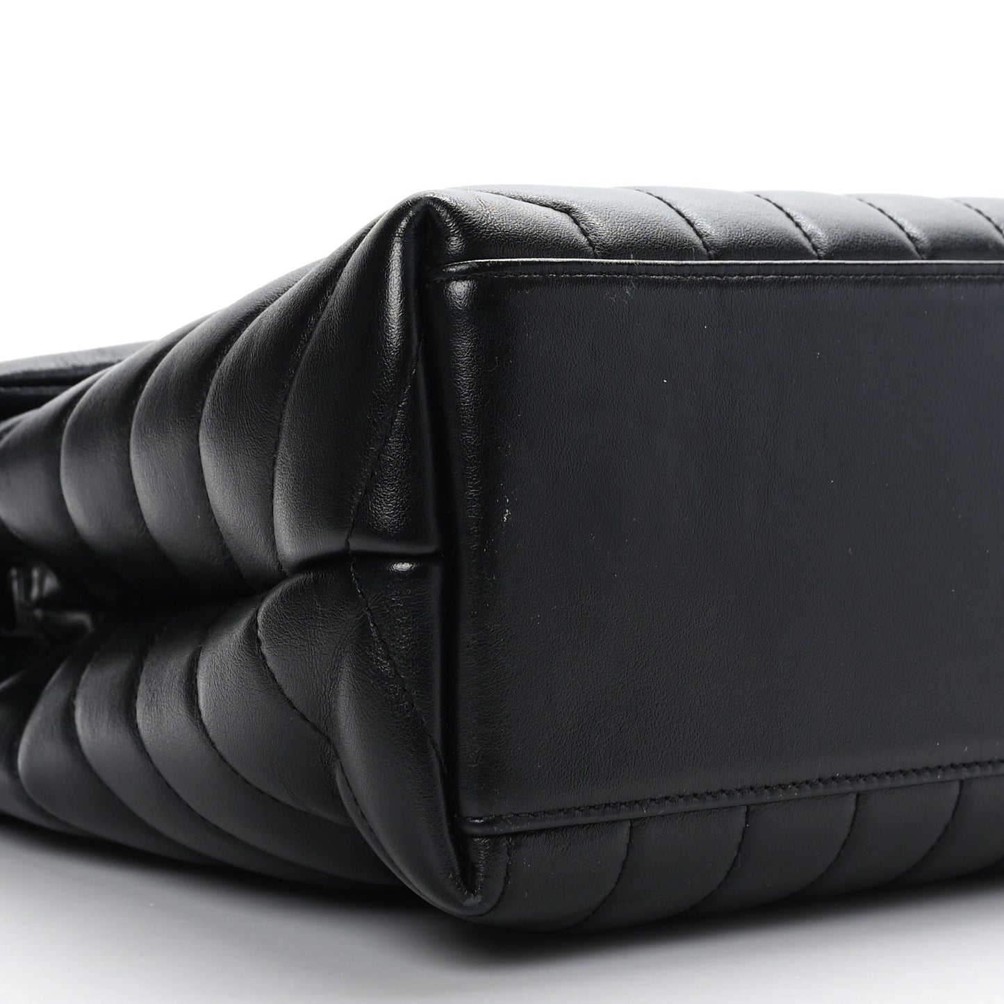 Calfskin Y Quilted Monogram Medium Loulou Chain Satchel Black