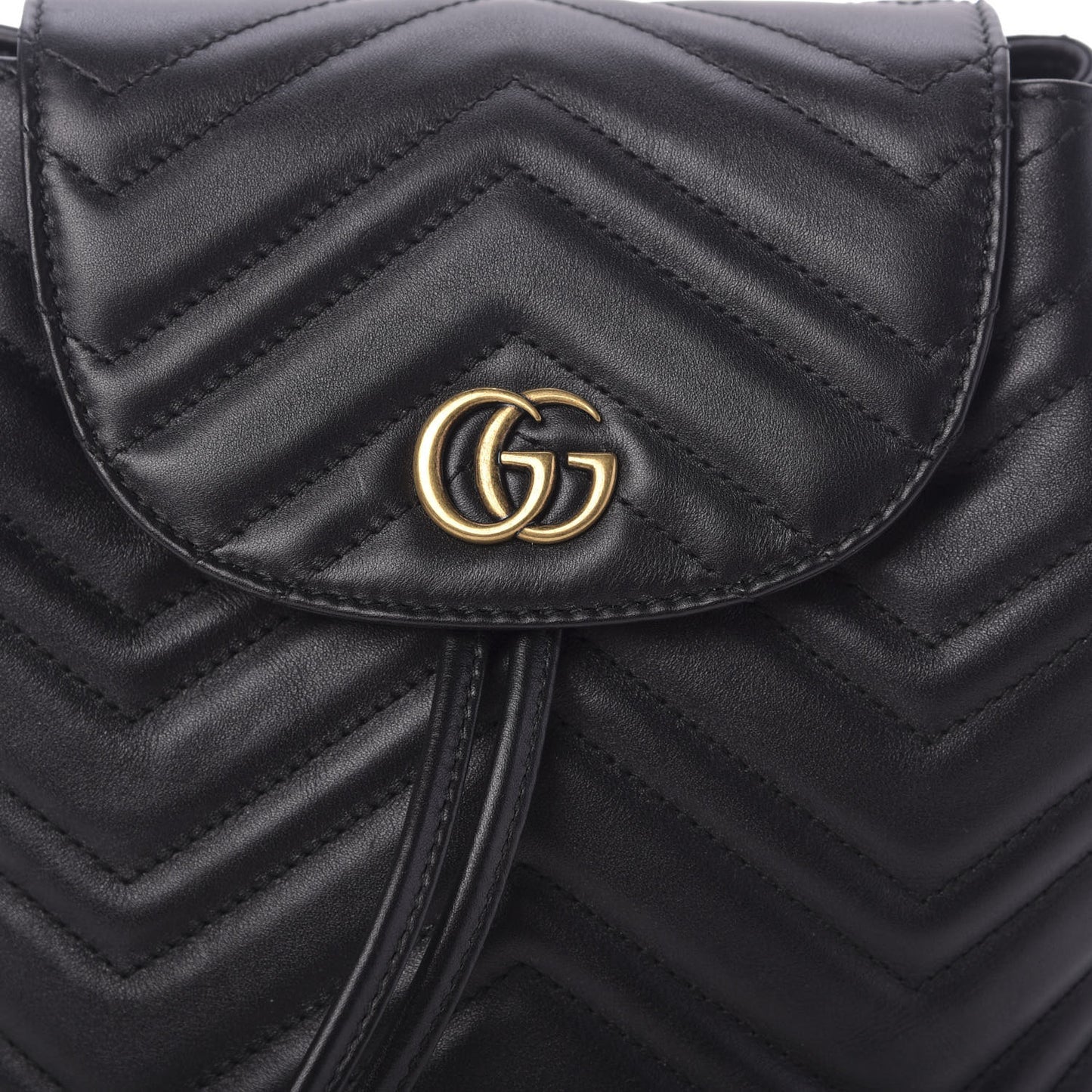 Calfskin Matelasse GG Marmont Flap Backpack Black