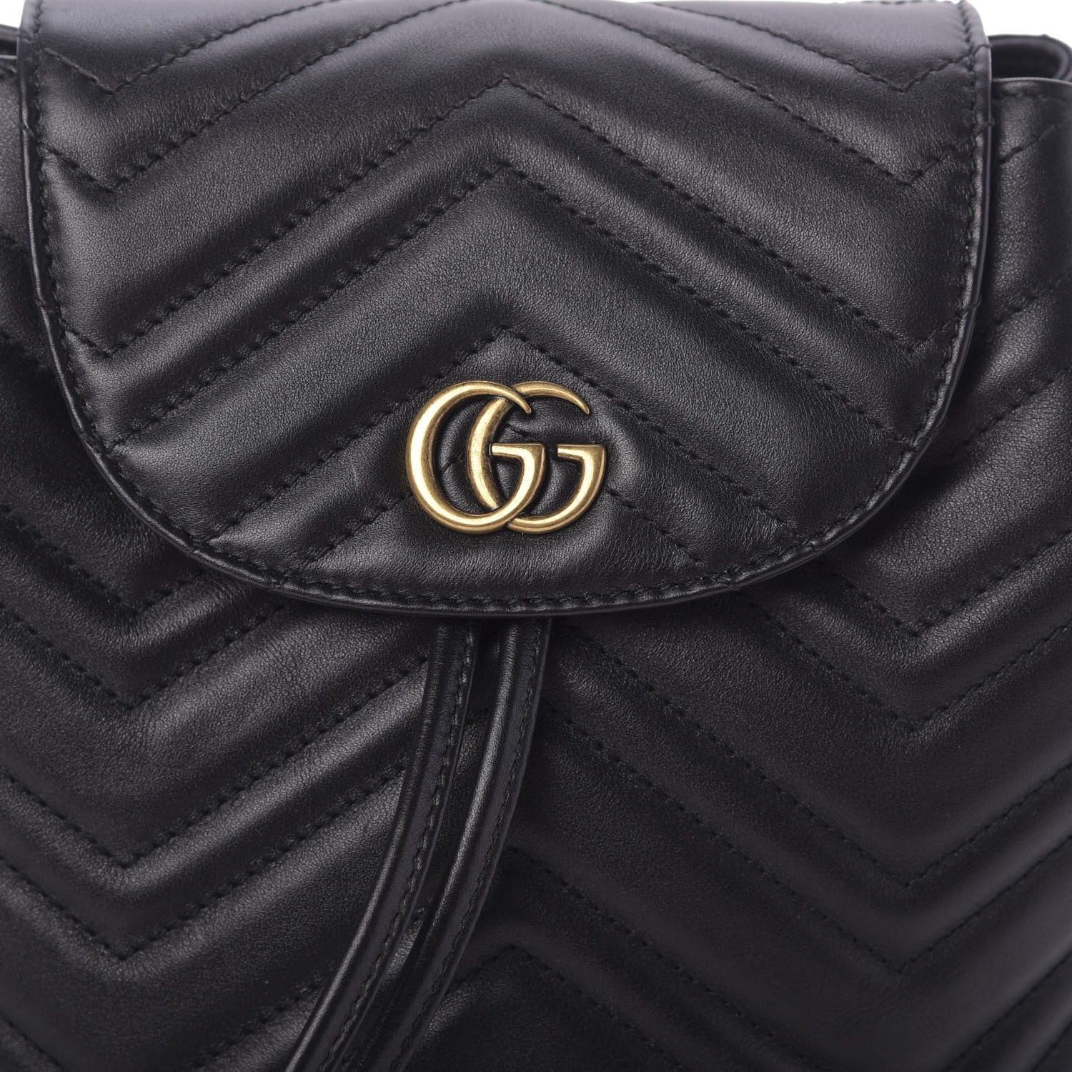Gucci Calfskin Matelasse GG Marmont Flap Backpack Black 9 of 9