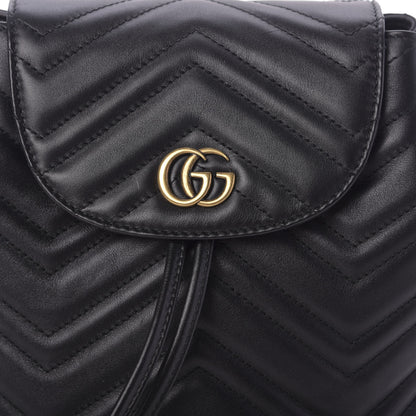 Gucci Calfskin Matelasse GG Marmont Flap Backpack Black 9 of 9