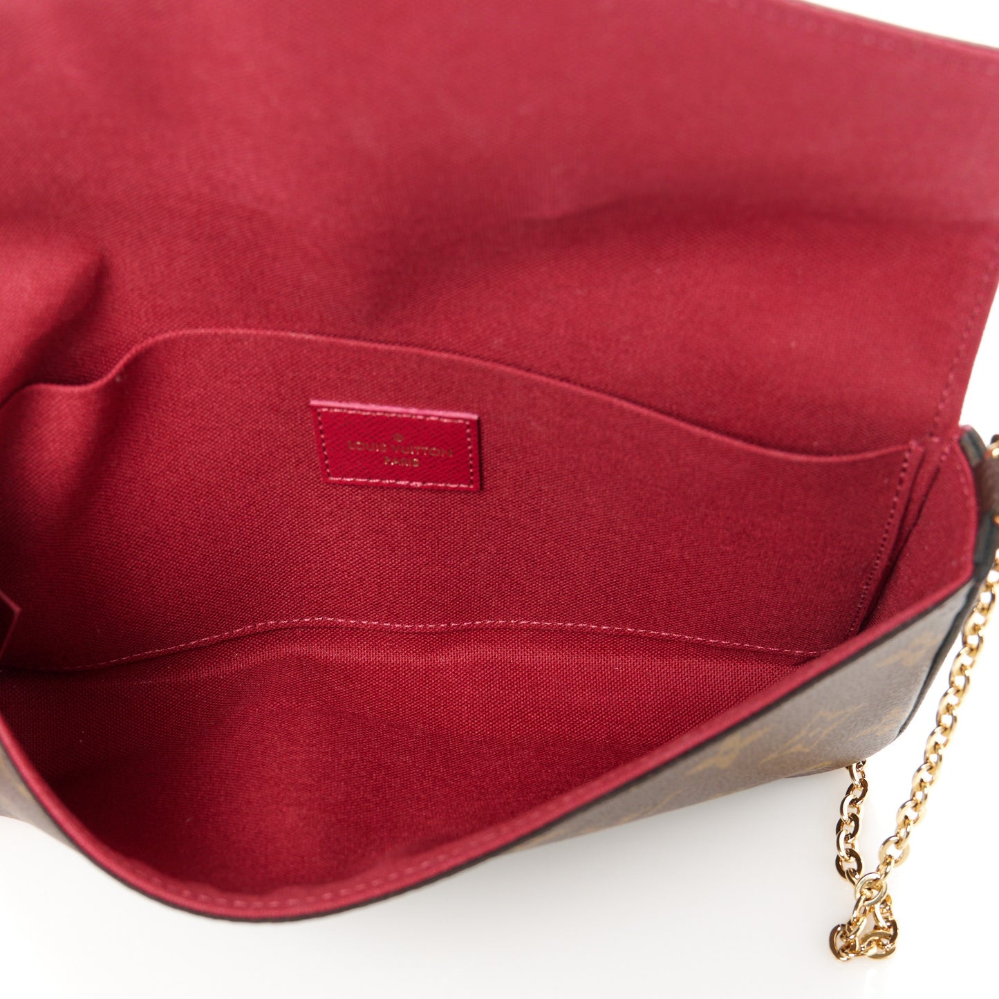Monogram Pochette Felicie Chain Wallet Fuchsia