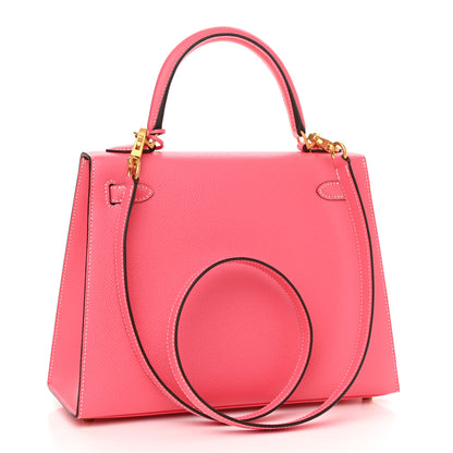 Hermes Epsom Horseshoe Kelly Sellier 25 Rose Azalee Parchemin 3 of 12