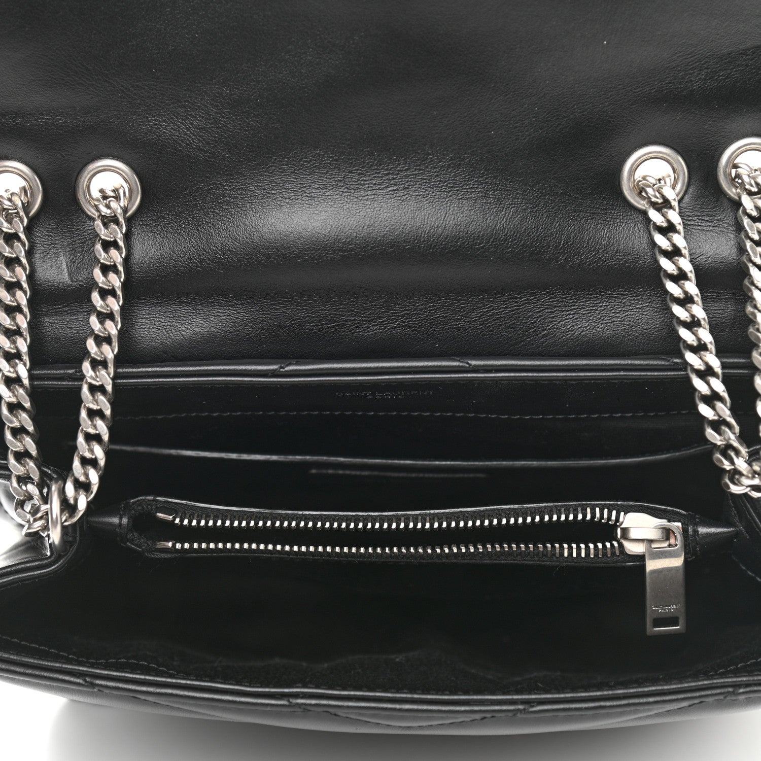 Saint Laurent Calfskin Y Quilted Monogram Small Loulou Chain Satchel Black 5 of 10