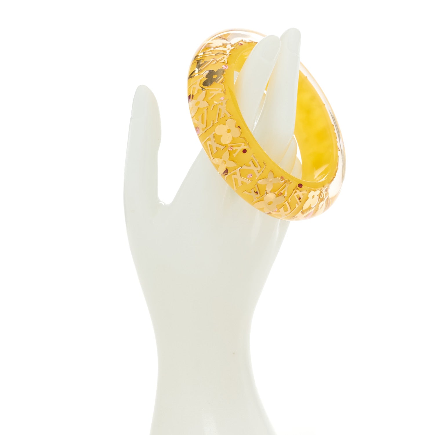 Louis Vuitton Resin Swarovski Medium Inclusion Bracelet GM Yellow 2 of 3