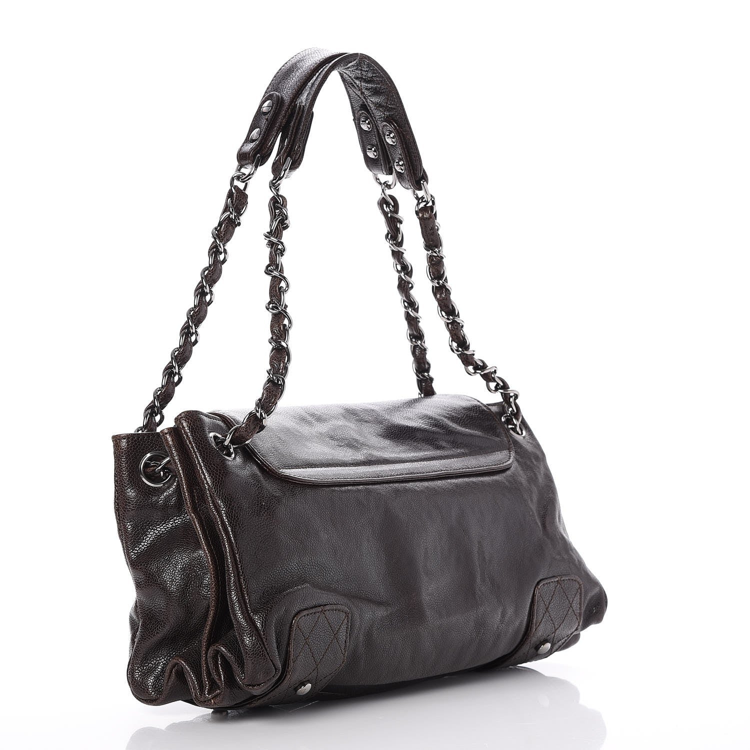 Chanel Glazed Caviar Pocket In The City Tote Brown 3 of 7