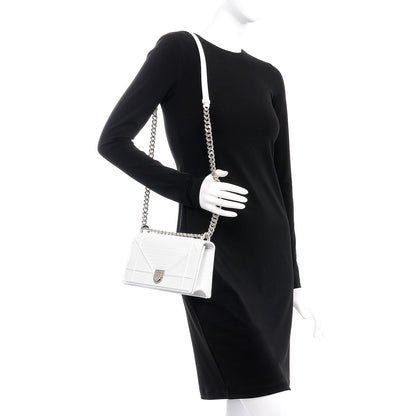 Christian Dior Patent Micro-Cannage Small Diorama Flap Bag White 2 of 8