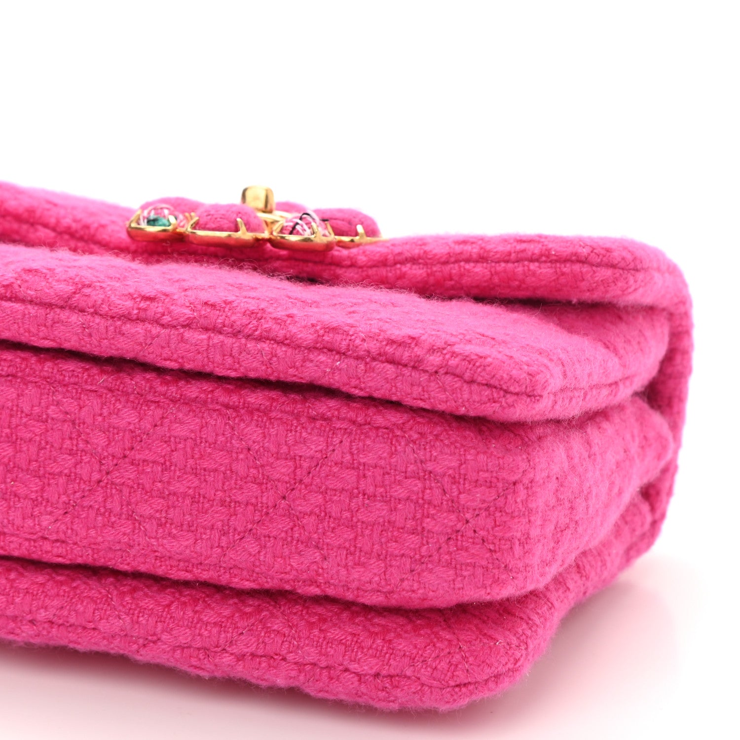 Chanel Cashmere Tweed Quilted Mini Bijoux Flap Fuchsia 11 of 12