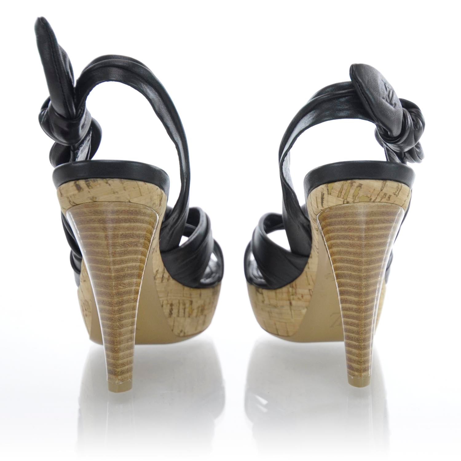 Louis Vuitton Leather Porto Cervo Slingback Heels 36 Black 3 of 9
