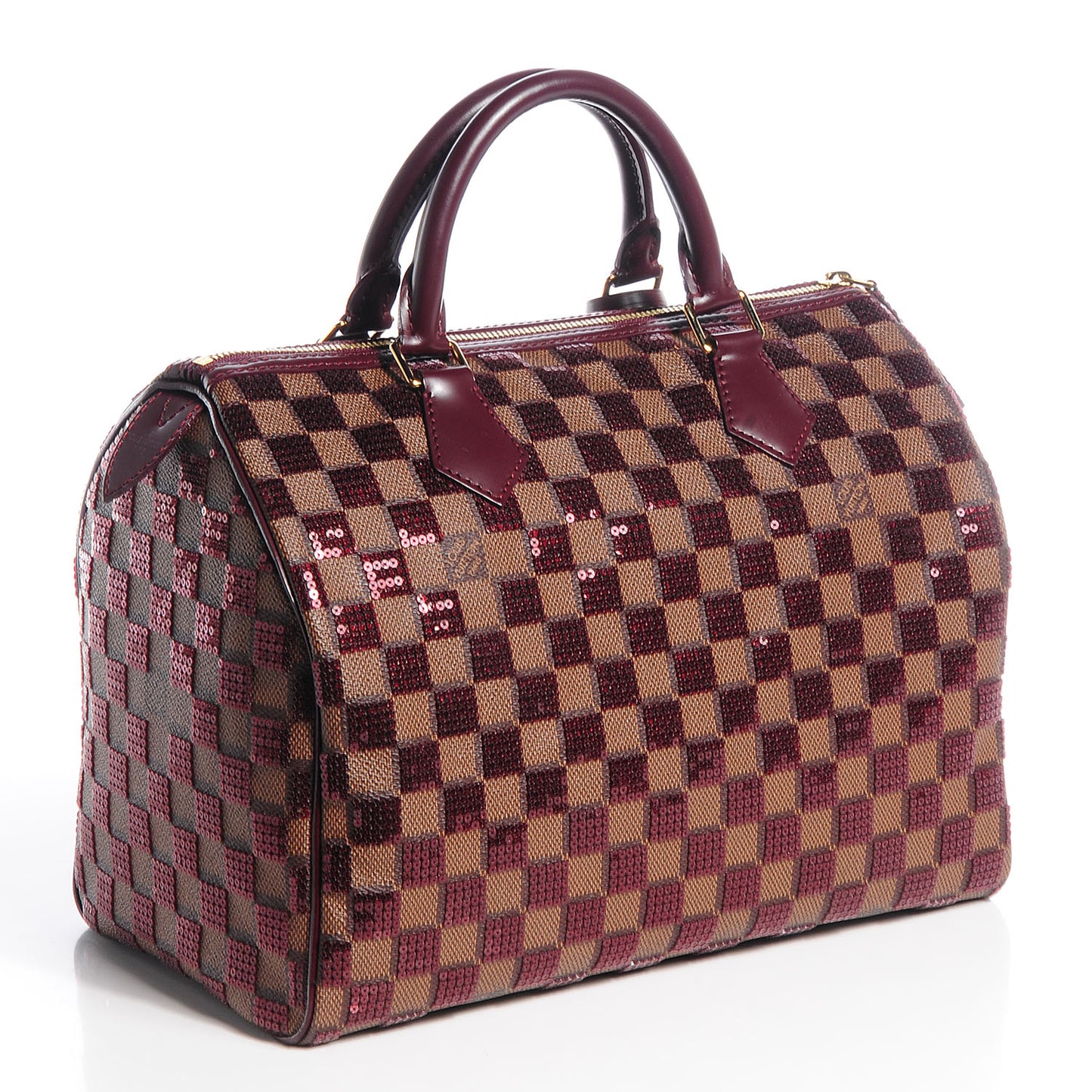 Damier Paillettes Speedy 30 Rouge