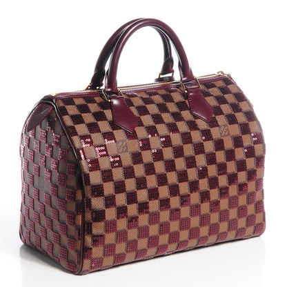Louis Vuitton Damier Paillettes Speedy 30 Rouge 3 of 7