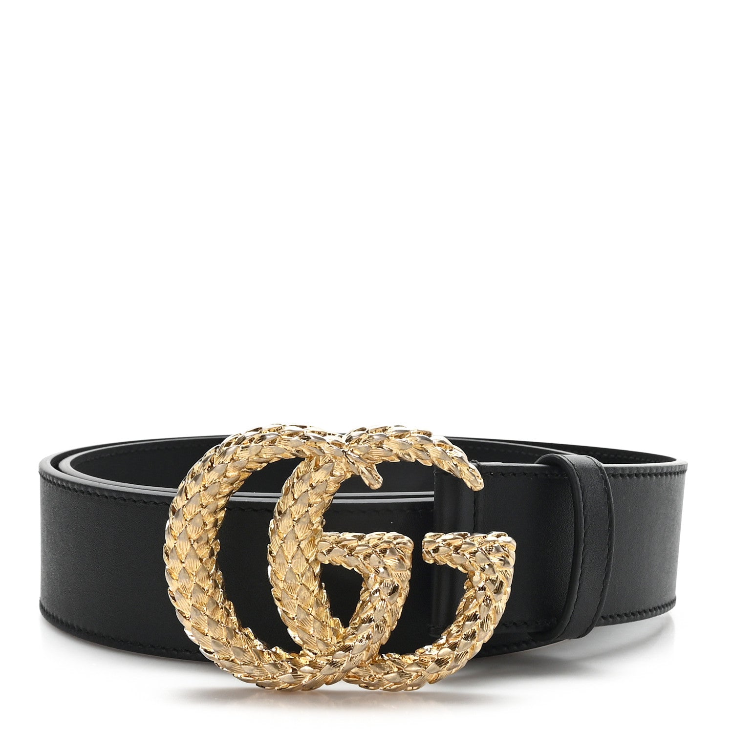 Gucci Moon Calfskin Scales Double G 40mm Belt 90 36 Black 1 of 4