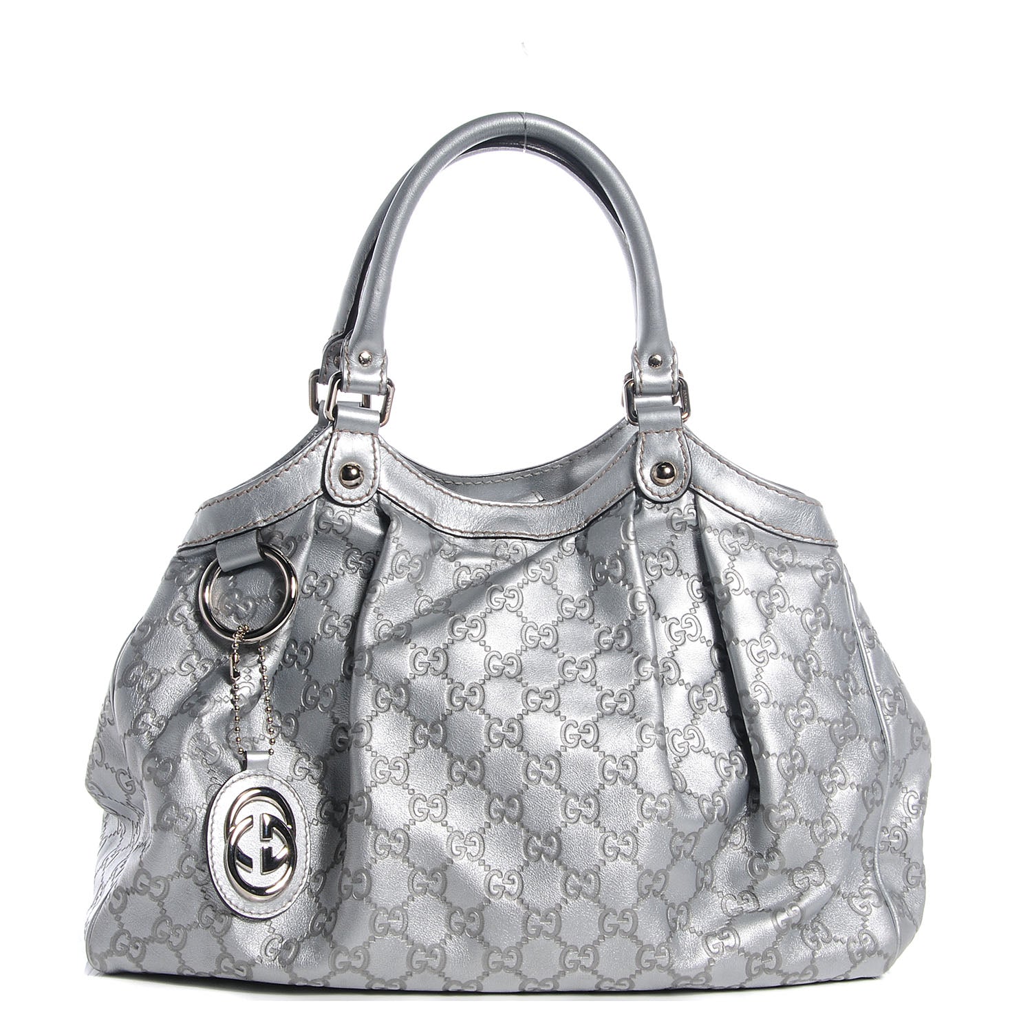 Gucci Guccissima Medium Sukey Tote Silver 1 of 7