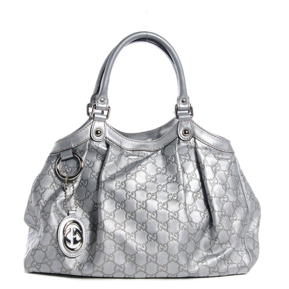 Gucci Guccissima Medium Sukey Tote Silver 1 of 7