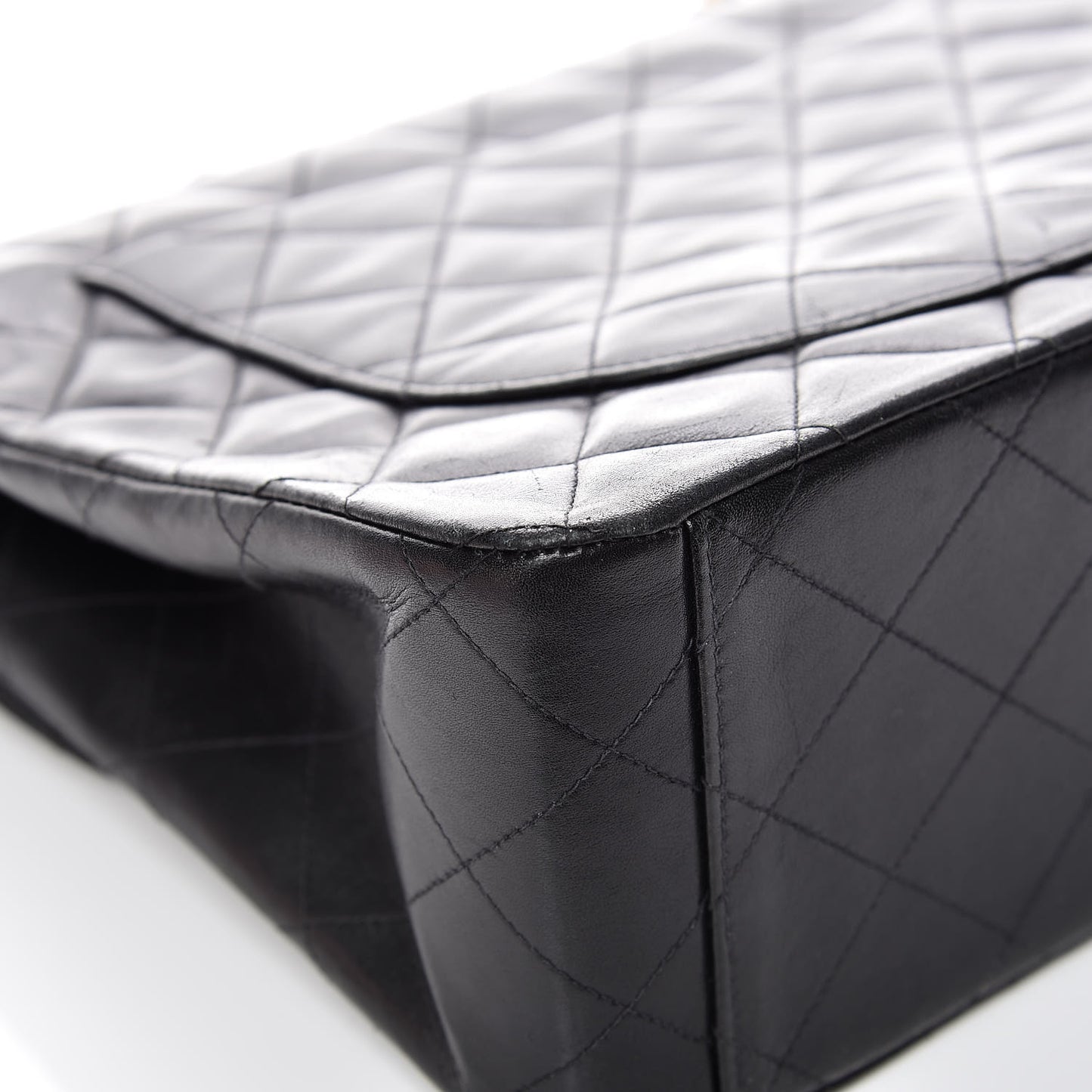 Lambskin Quilted XL Jumbo Single Flap Black