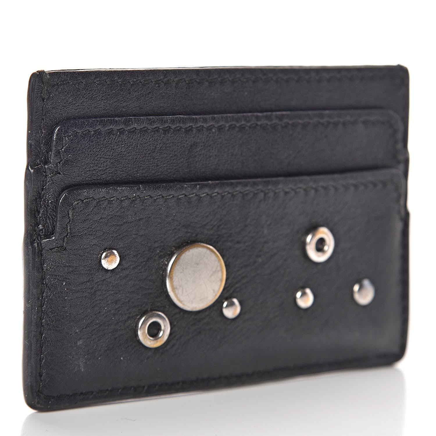 Alexander McQueen Calfskin Studded Skull Card Holder Black 4 of 10