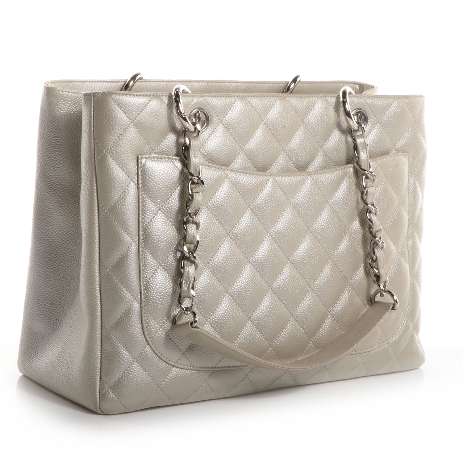 Chanel Caviar Quilted Grand Shopping Tote GST Pearl 3 of 8