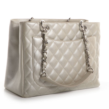 Chanel Caviar Quilted Grand Shopping Tote GST Pearl 3 of 8