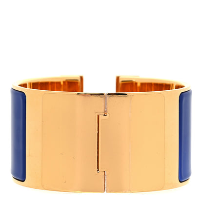 Hermes Enamel Extra Wide Clic Clac H Bracelet PM Bleu Royal 3 of 6