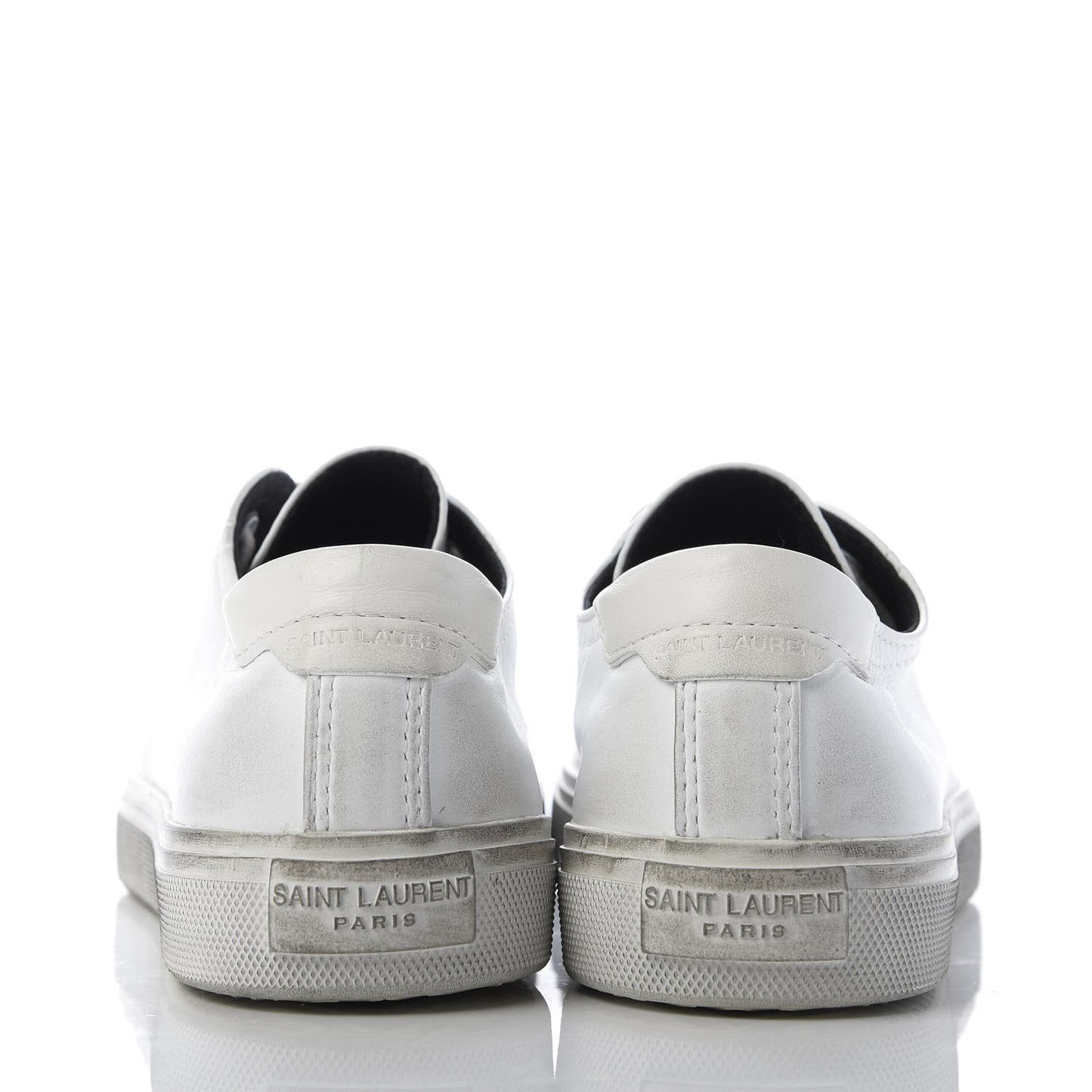 Calfskin Distressed Low Top Sneakers 38 Off White