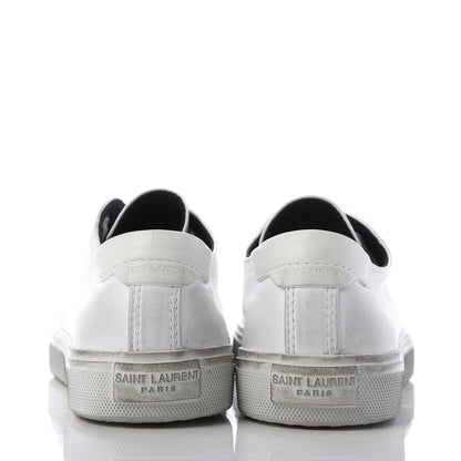Saint Laurent Calfskin Distressed Low Top Sneakers 38 Off White 6 of 8