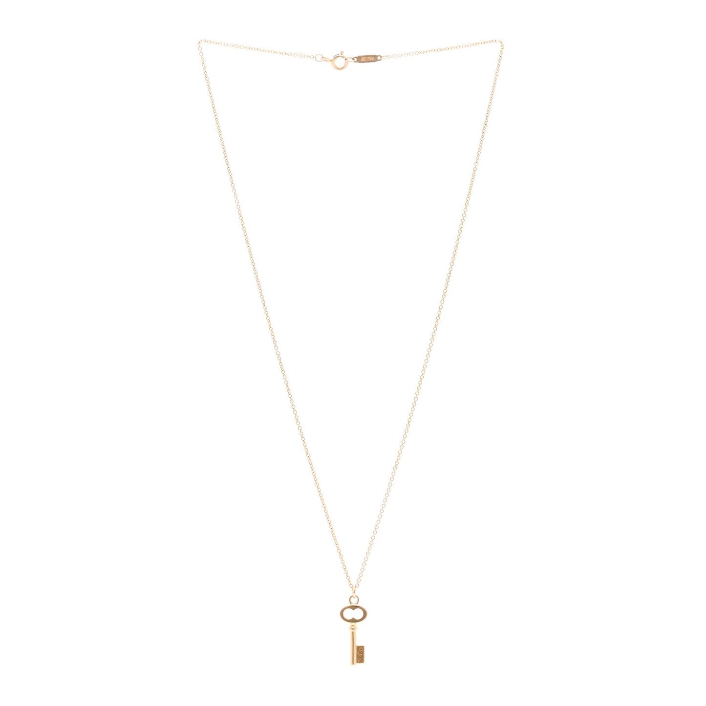 18K Rose Gold Mini Key Pendant Necklace
