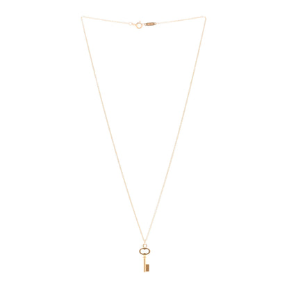 Tiffany 18K Rose Gold Mini Key Pendant Necklace 3 of 4