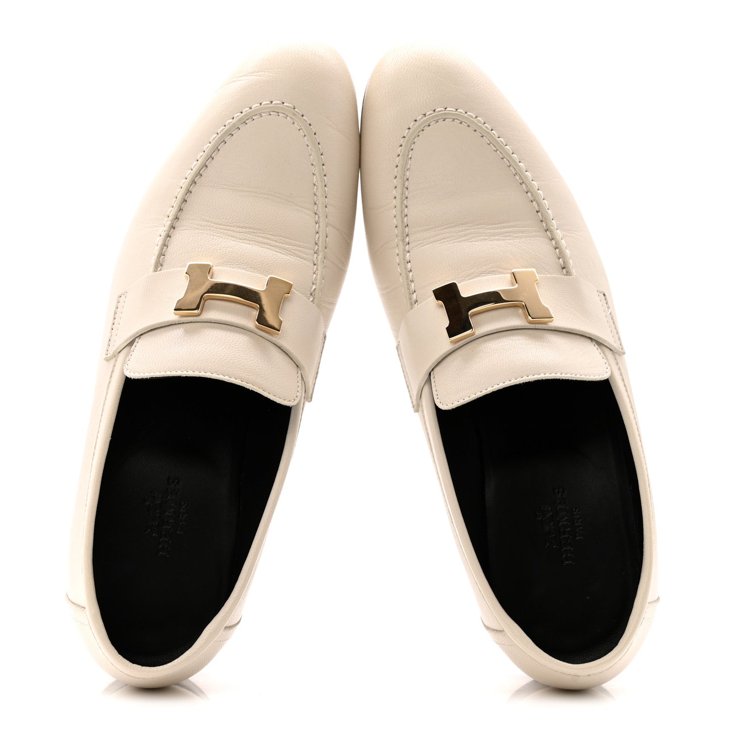 Calfskin Womens Paris Loafers 37 White