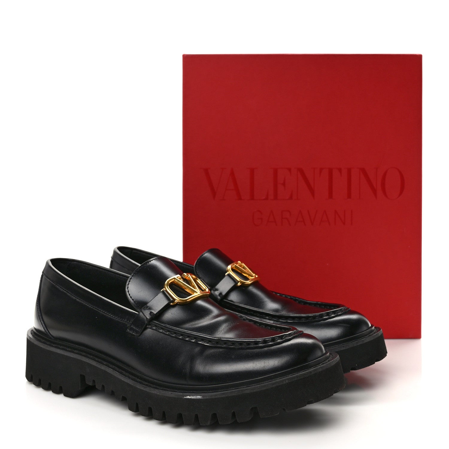 Valentino Garavani Calfskin VLogo Loafers 40.5 Black 10 of 10