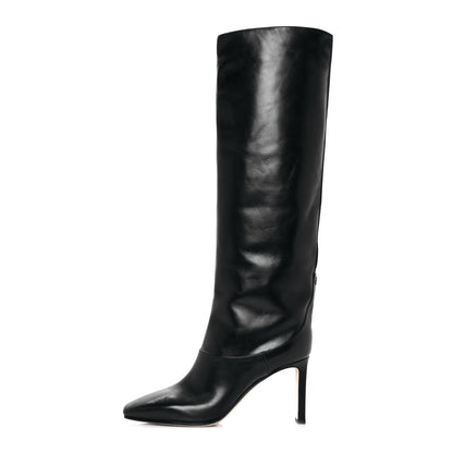 Jimmy Choo Calfskin Knee High Boots 37.5 Black 1 of 7