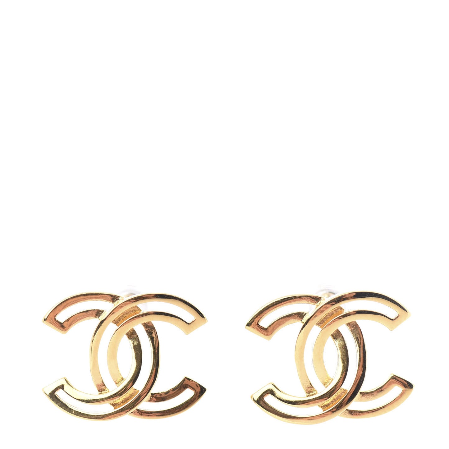 Metal Obazine CC Earrings Gold