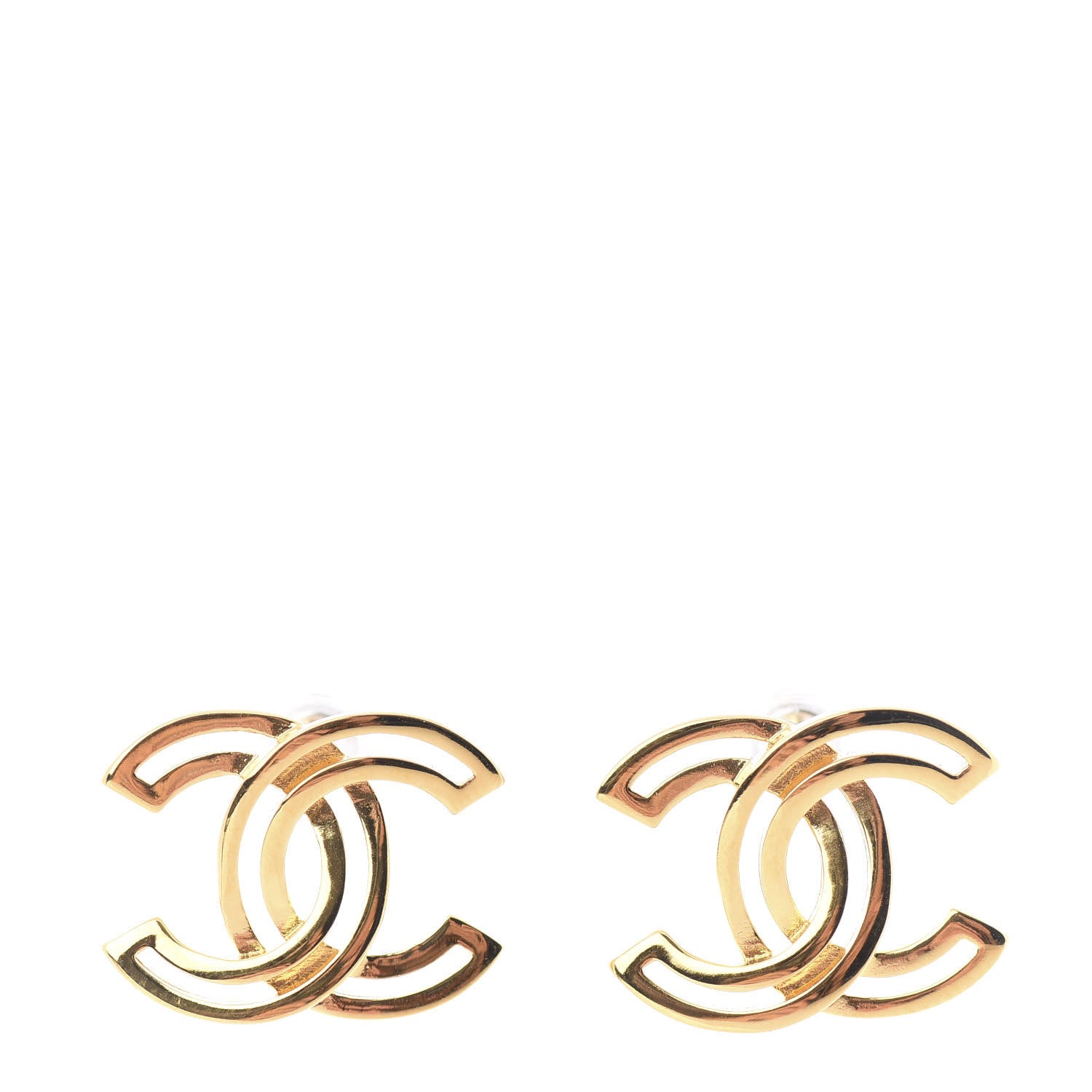 Chanel Metal Obazine CC Earrings Gold 1 of 5