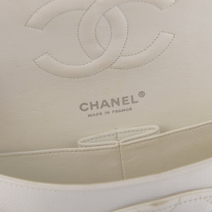 Chanel Caviar Quilted Medium Double Flap White 9 of 12