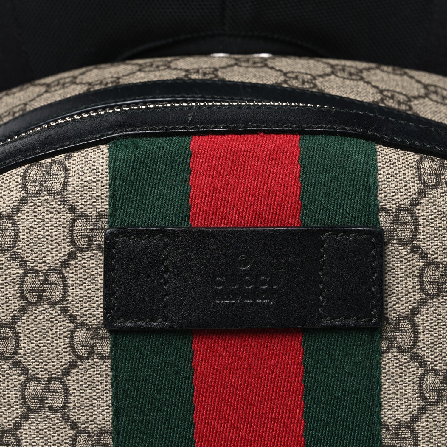 Gucci GG Supreme Monogram Web Dome Backpack Black 8 of 10