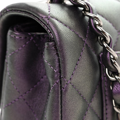 Chanel Iridescent Lambskin Quilted Mini Rectangular Flap Dark Purple 11 of 12