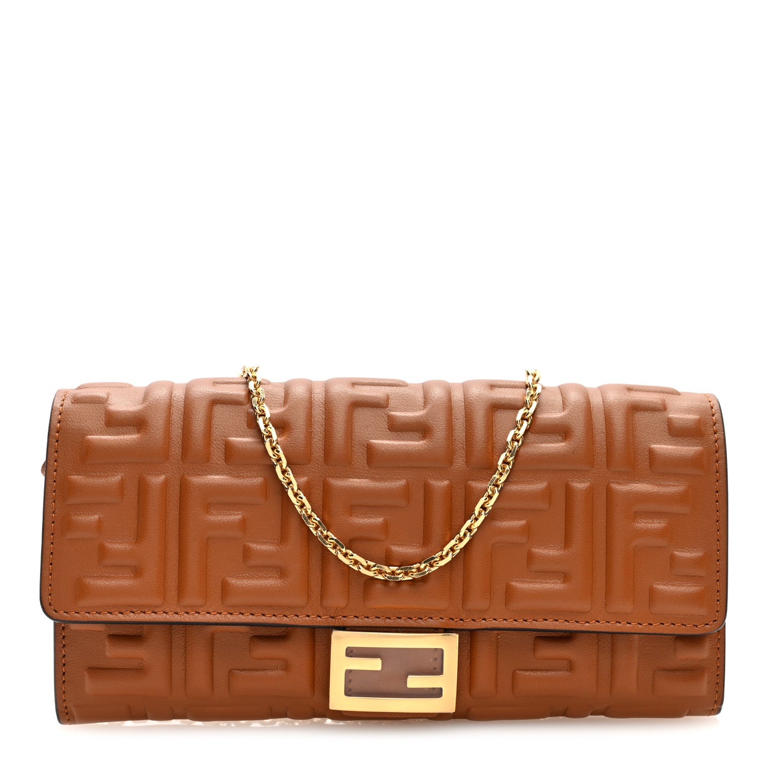 Fendi Nappa Matisse FF Embossed Continental Wallet On Chain Coloniale 1 of 9