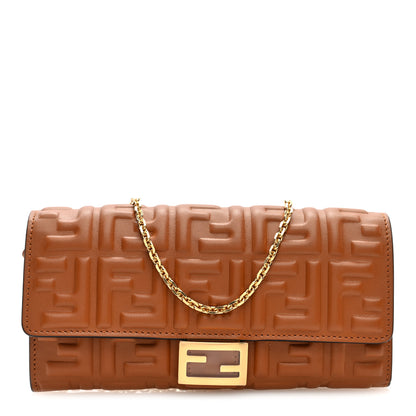 Fendi Nappa Matisse FF Embossed Continental Wallet On Chain Coloniale 1 of 9