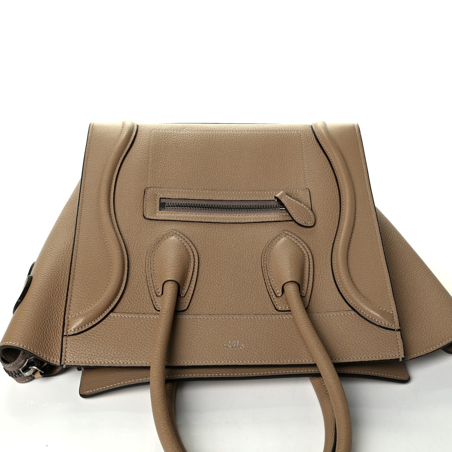 Celine Drummed Calfskin Micro Luggage Dune 6 of 7