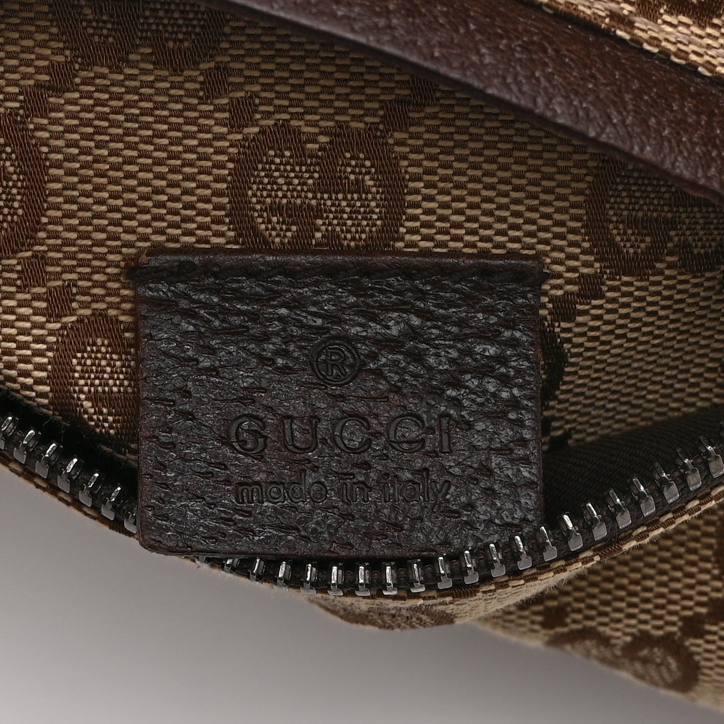 GG Monogram Web Double Pocket Belt Bag Dark Brown