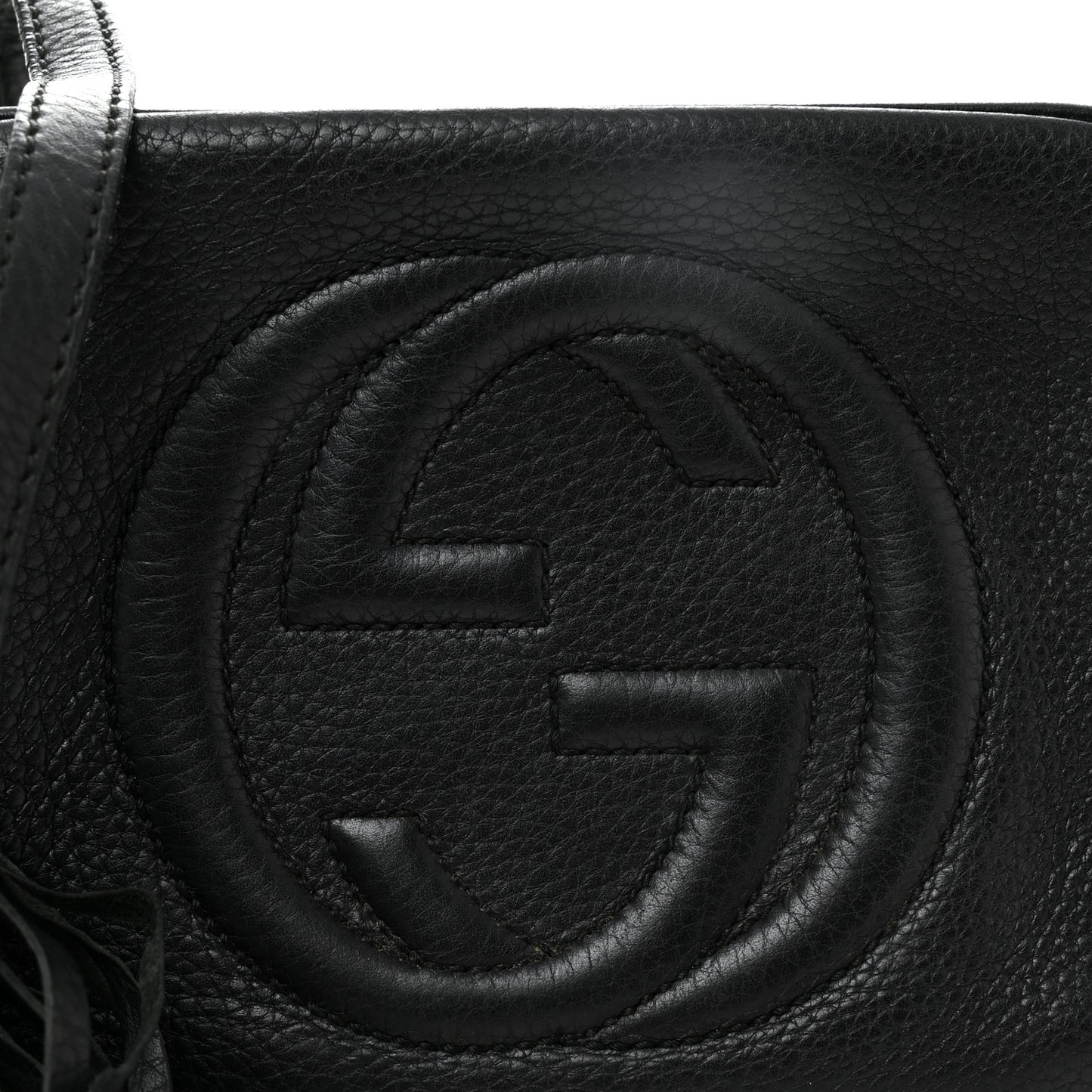 Pebbled Calfskin Small Soho Disco Bag Black
