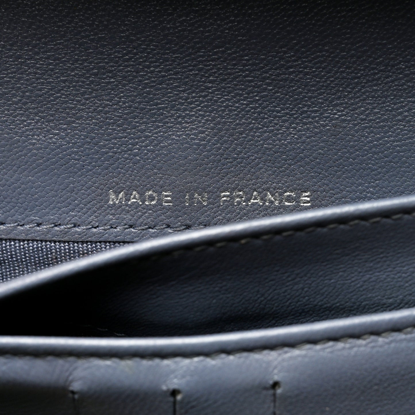 Lambskin Quilted Yen Wallet Blue