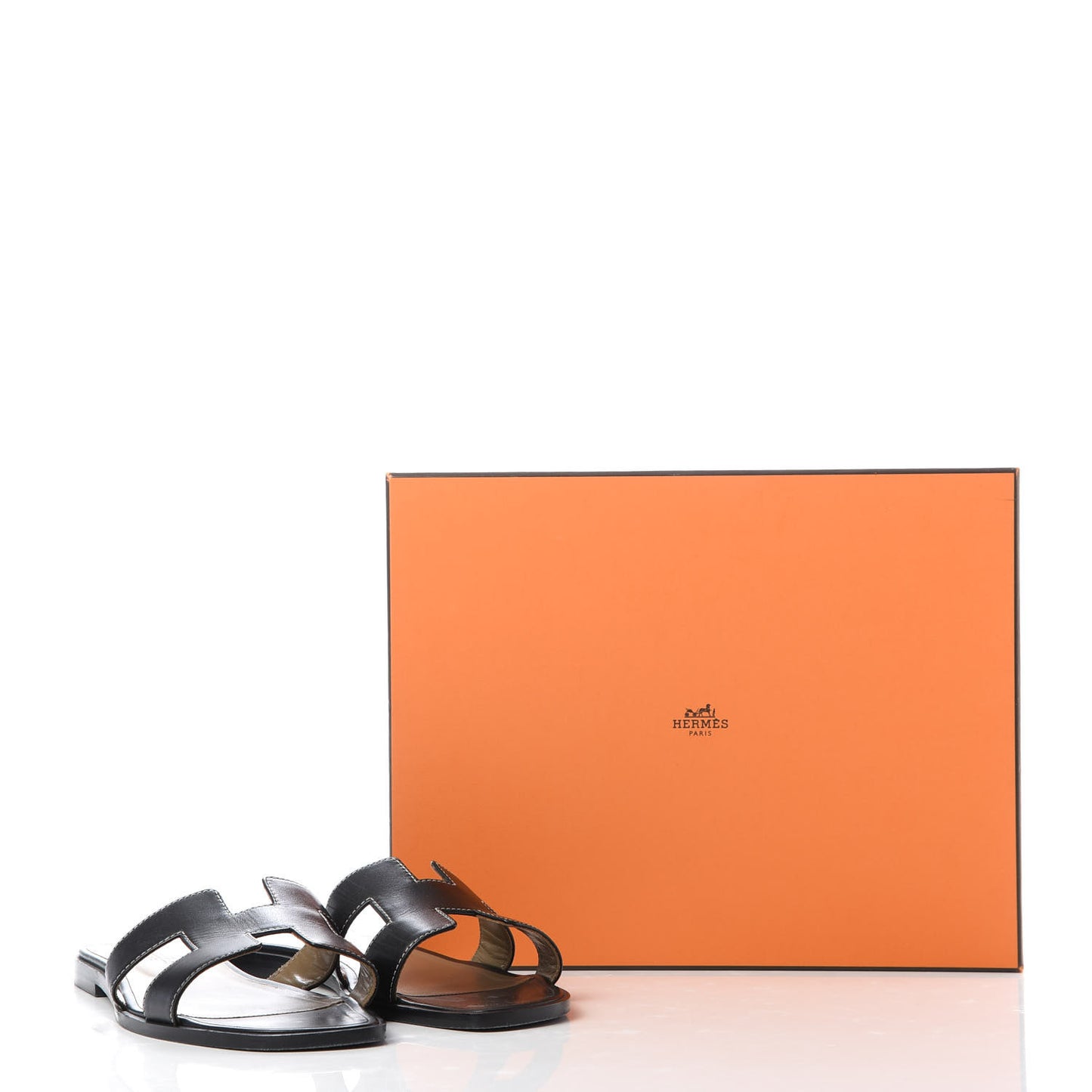 Box Calfskin Oran Sandals 38.5 Black