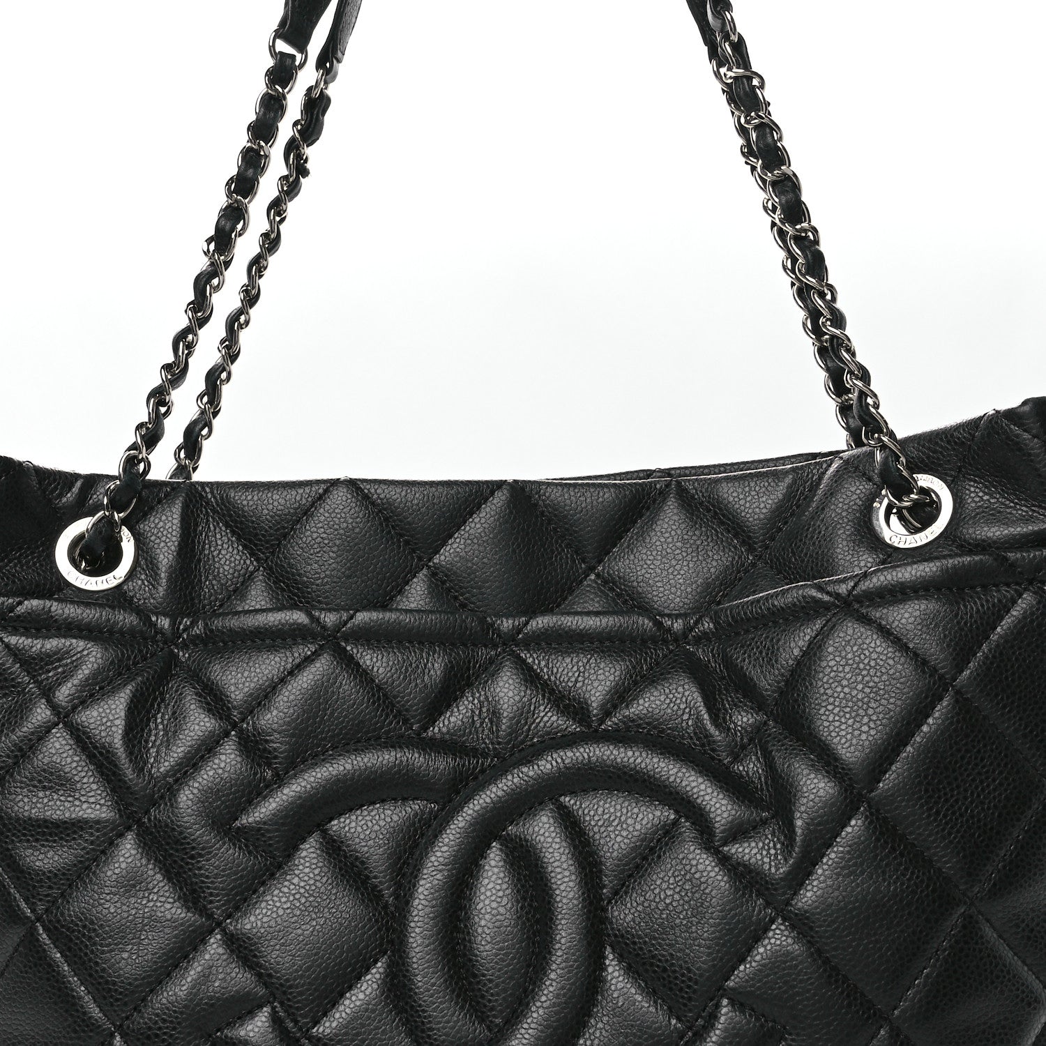 Chanel Caviar Quilted CC Timeless Soft Tote Black 8 of 11