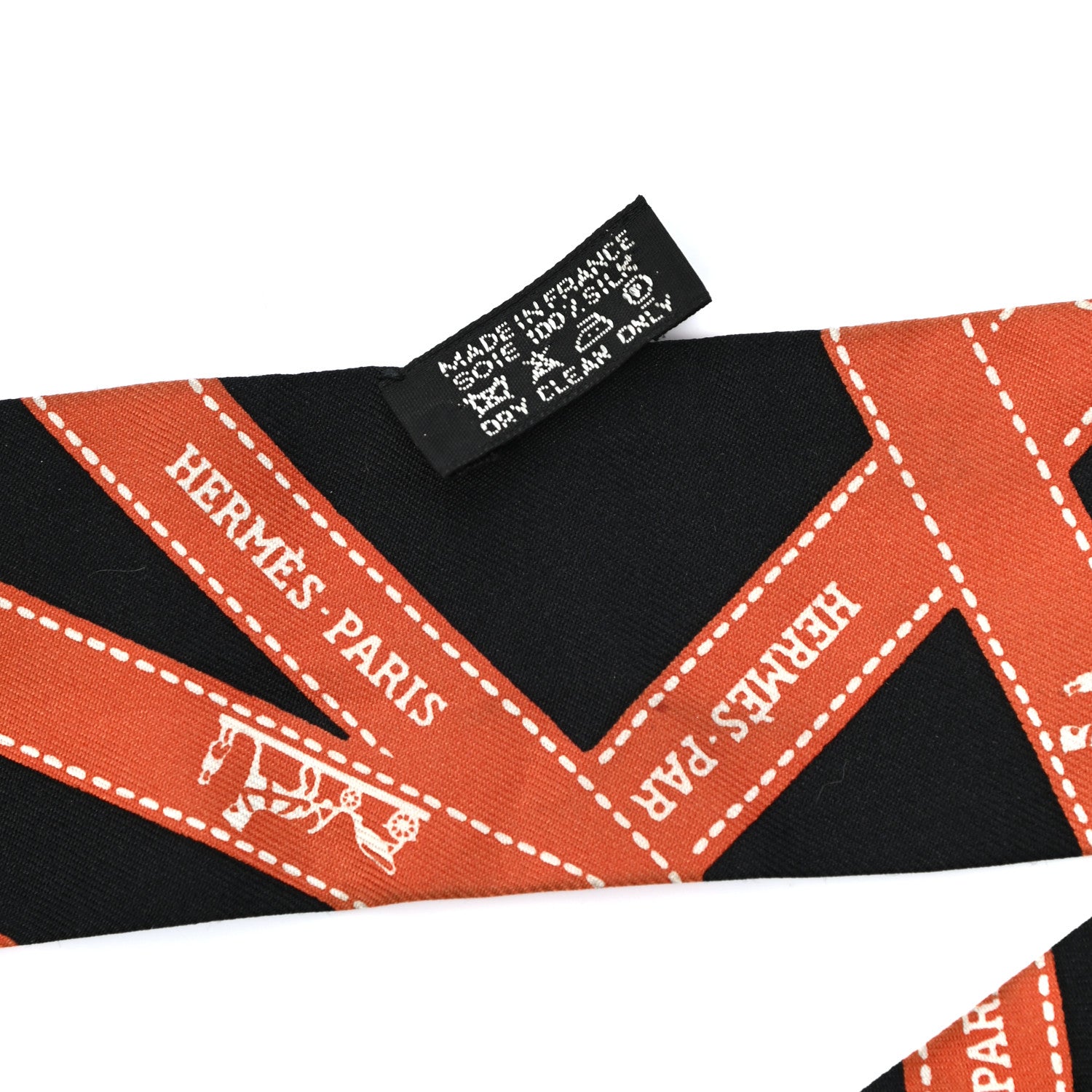 Hermes Silk Bolduc Twilly Black Orange 2 of 4
