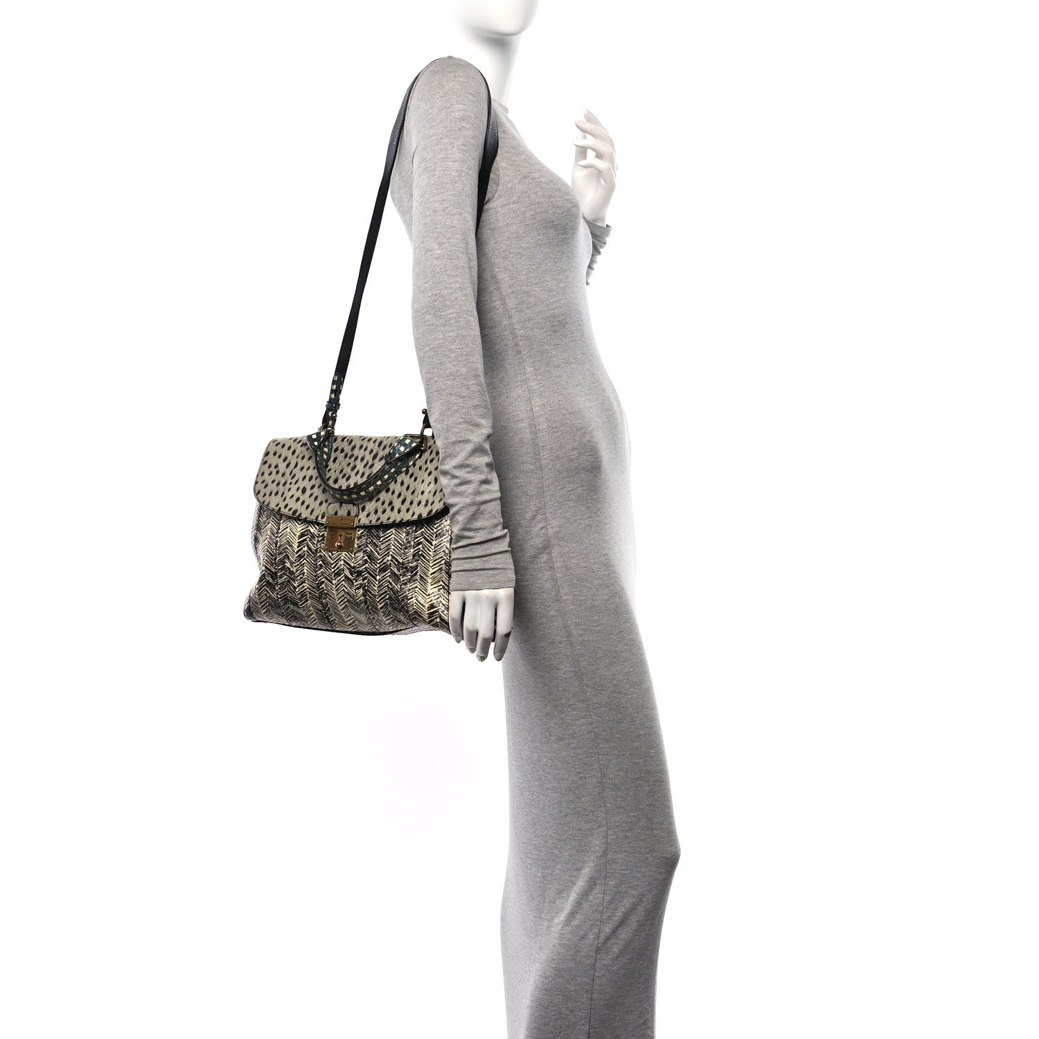 Marc Jacobs Calfskin Snakeskin Animal Print 1984 Bag Cloud Atlantic 2 of 13