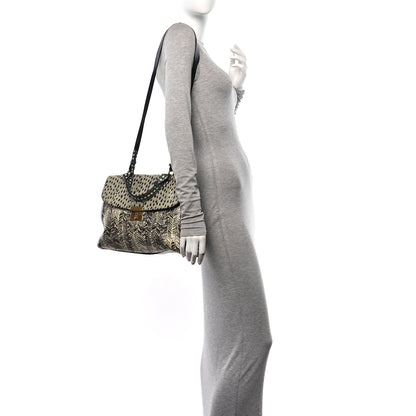 Marc Jacobs Calfskin Snakeskin Animal Print 1984 Bag Cloud Atlantic 2 of 13