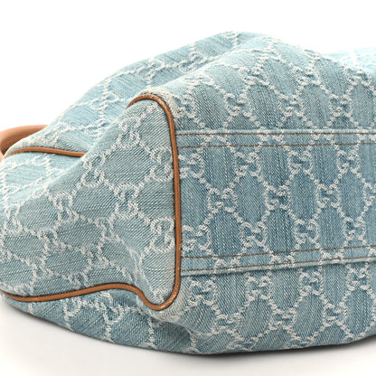 Gucci Denim Monogram Medium Sukey Tote Blue 9 of 11