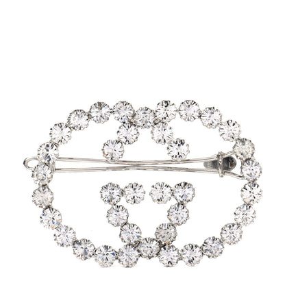 Gucci Crystal Interlocking G Hair Clip Silver 1 of 4