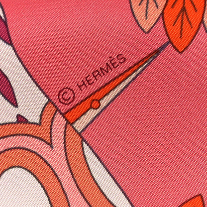 Hermes Silk Le Sacre Des Saisons Scarf 90  Vieux Rose Gris Bleute Orange 4 of 5